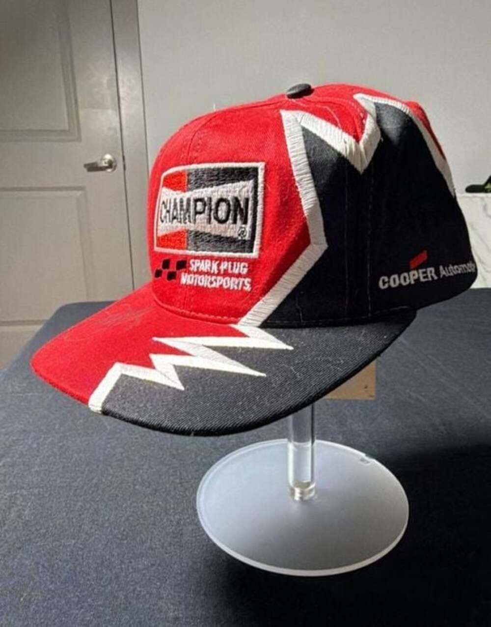 Vintage Champion Spark Plug Motorsports Snapback Hat Autographed